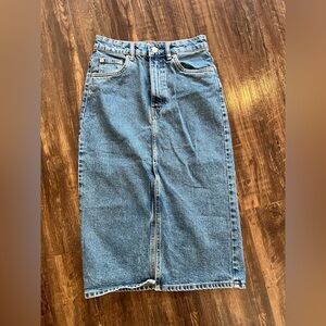 Zara Denim Midi Skirt Small